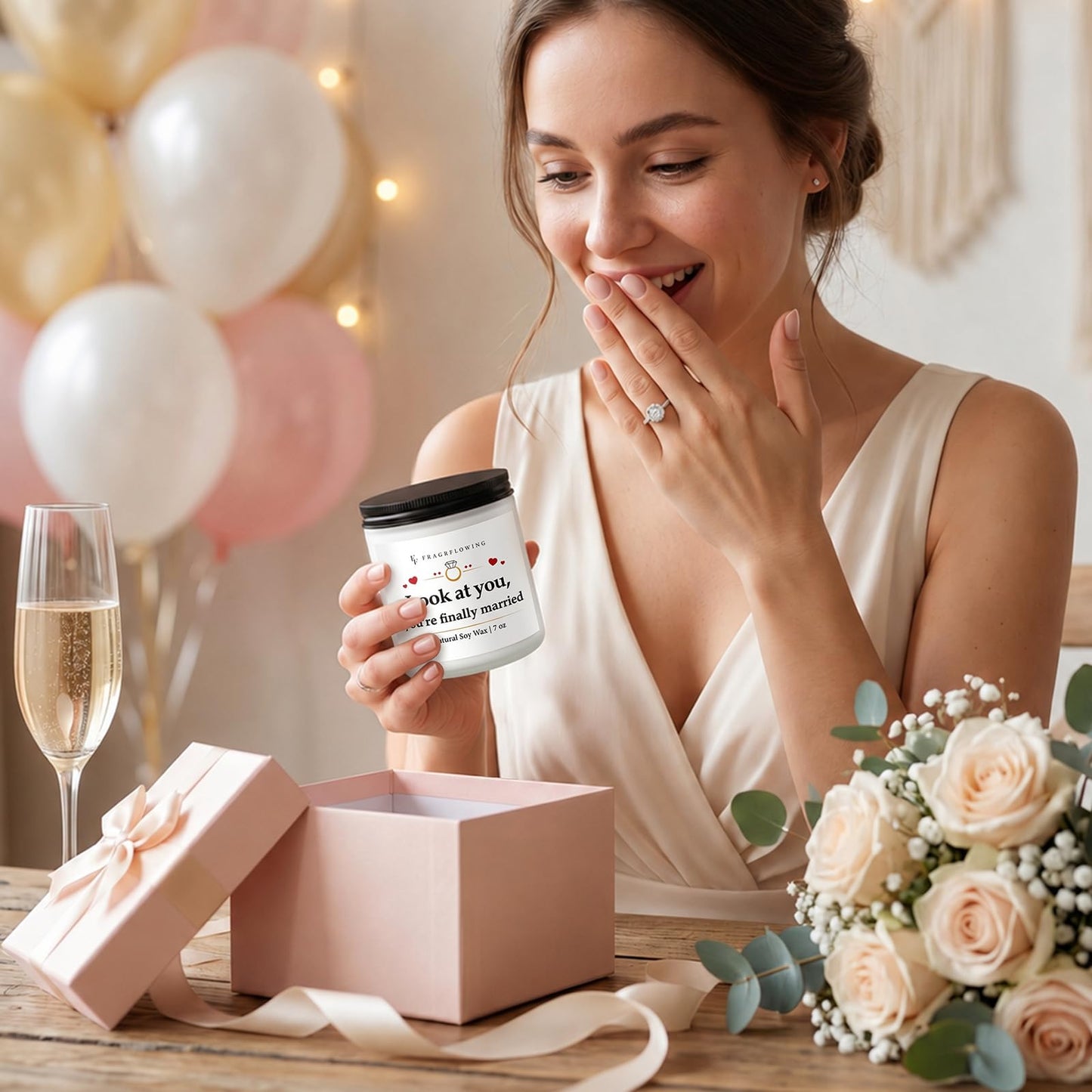 FF FRAGRFLOWING Funny Bridal Shower Gifts, Creamy Vanilla Soy Wax