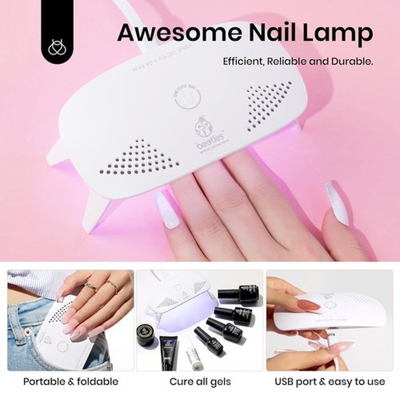 Beetles Gel Polish Nails Extension Kit with U V Light 6 Colors Builder Gel Nail Polish Winter Nude Clear Pink All In One Starter Kit Jelly Gel Manicure for Women Gifts