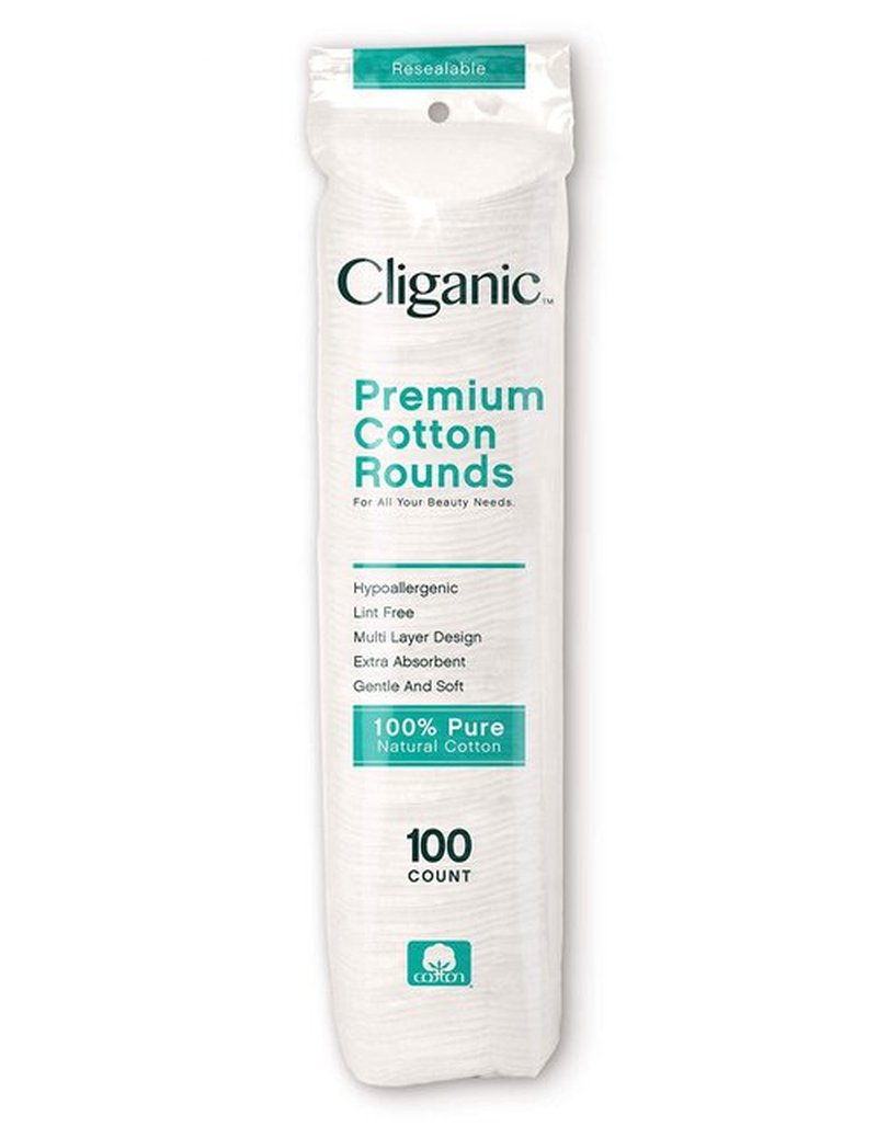 Cliganic Premium Cotton Rounds for Face (Bulk 1200 Count) Makeup Remover Pads, Hypoallergenic, Lint-Free | 100% Pure Cotton