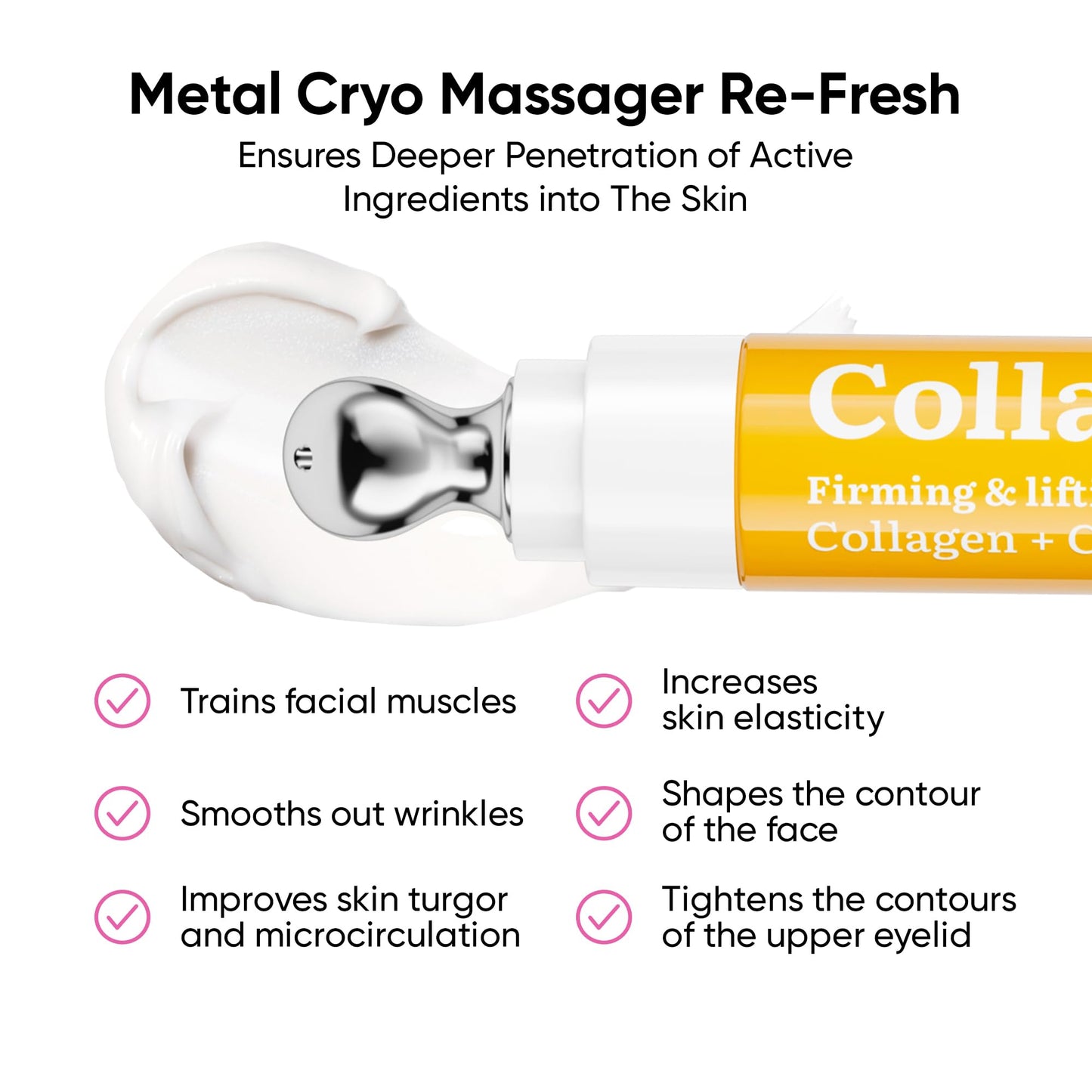 7DAYS Eye Cream Korean Skin Care with Cooling Eye Massager – Collagen Under Eye Cream for Dark Circles, Puffiness & Bags, Anti Aging, Firming & Tightening Eye Care | 0.6 fl oz / 18 ml