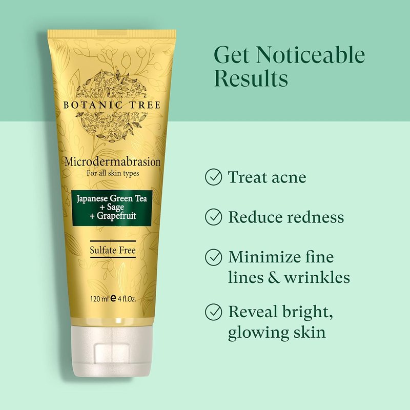 Microdermabrasion Facial Scrub - Anti-Aging Exfoliator for Acne Scars & Dull Skin | 100% Vegan, 4 fl. oz.