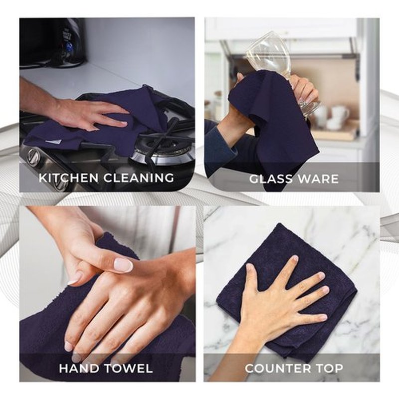 Avalon Towels Cotton Washcloths – (Pack of 24) Size 12x12 Inches, 100% Ring Spun Cotton, Soft & Absorbent Face Towels, Gym Towels, Hotel and Spa Quality, Reusable Fingertip Towels (Plum)