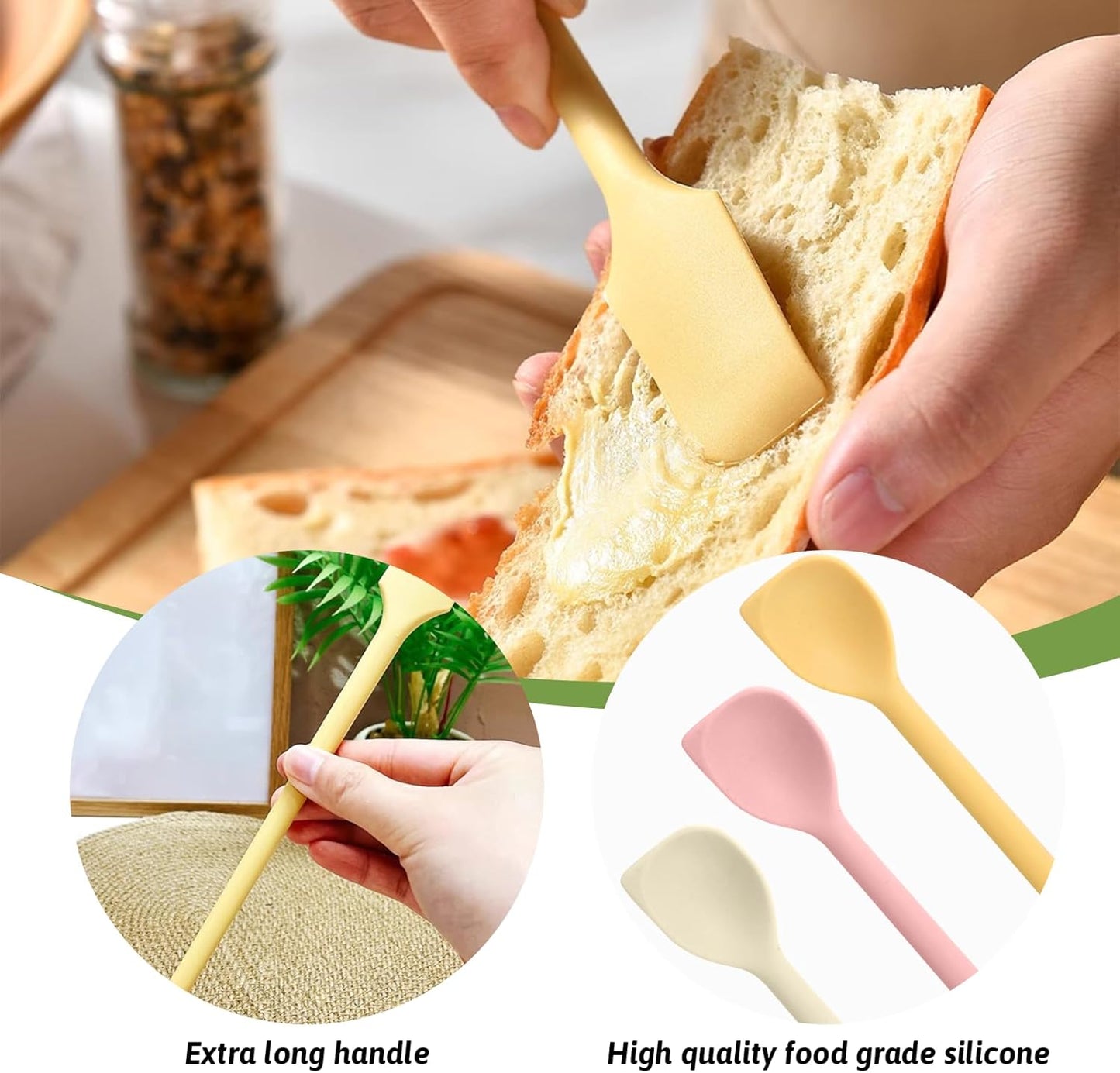 Mini Silicone Spatulas Set - 4 Pcs Multifunctional Kitchen Scrapers for Jars & Cosmetics | Colorful & Reusable