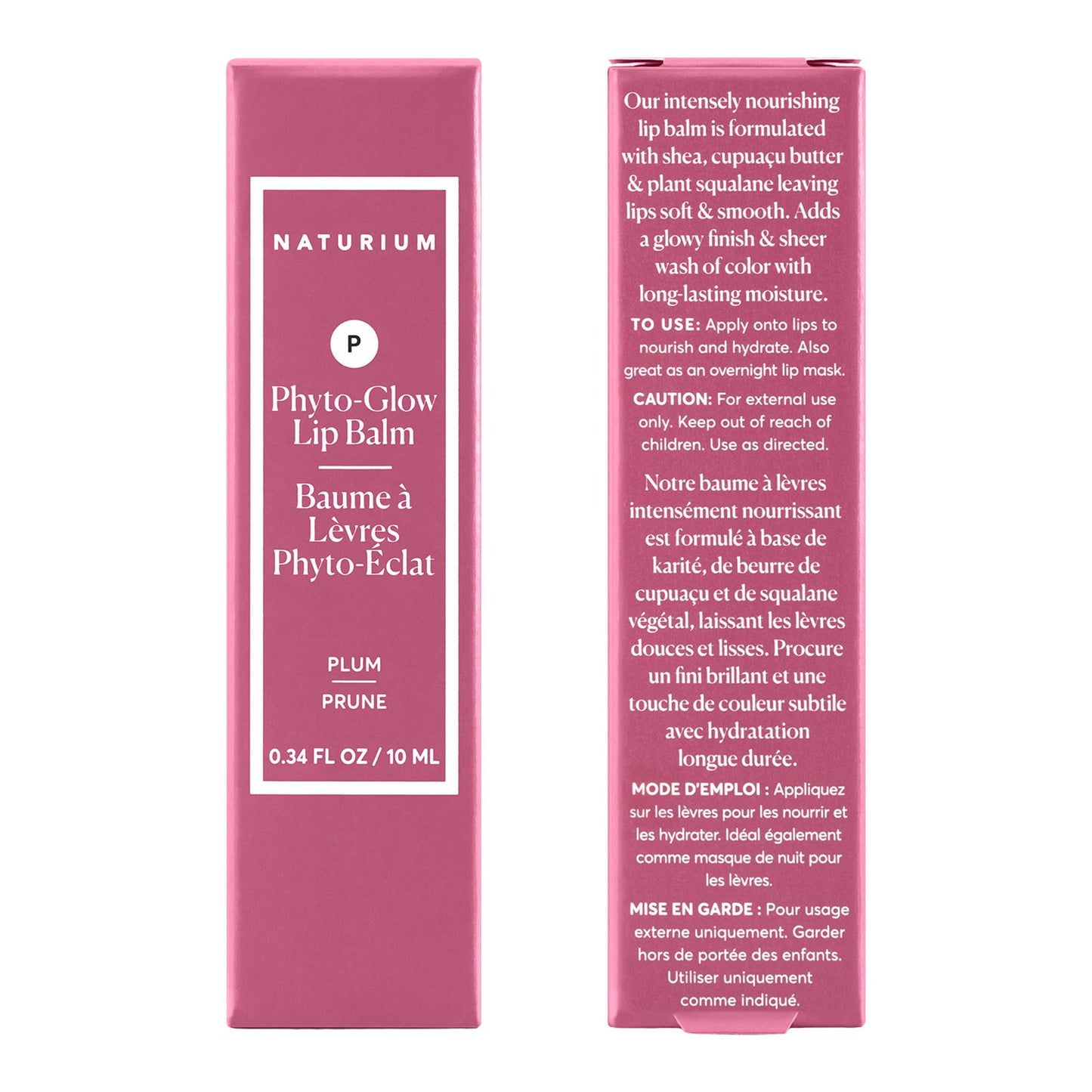 Naturium Phyto-Glow Lip Balm, Hydrating Lip Care with a Glossy Finish, 0.34 oz Plum