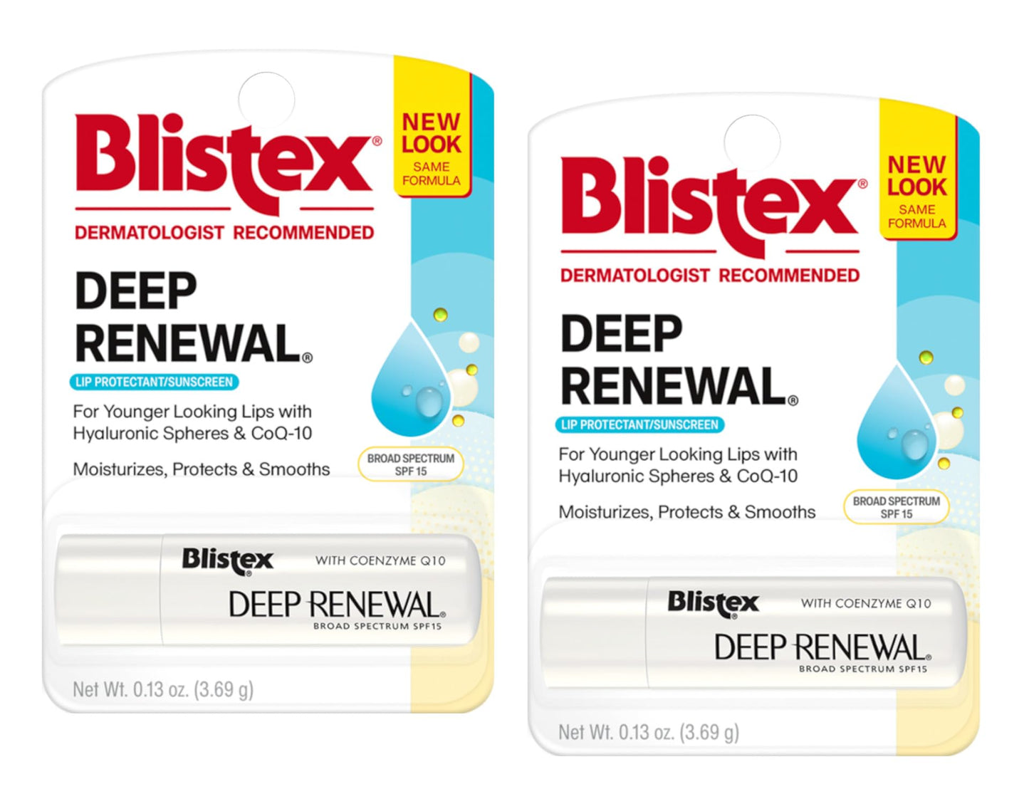 Blistex Deep Renewal Lip Protectant Sunscreen Balm, 0.13 Ounces (Pack of 2)