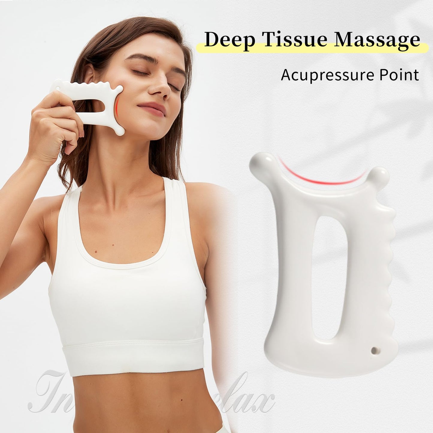 Advanced Ceramic Gua Sha Tool, Body gua sha tool for Women Men, Korean 괄사 Guasha Massage Tool for Fascia Massage and Cellulite；Lymphatic Drainage Tool, Face Sculpting Tool & Acupressure tool