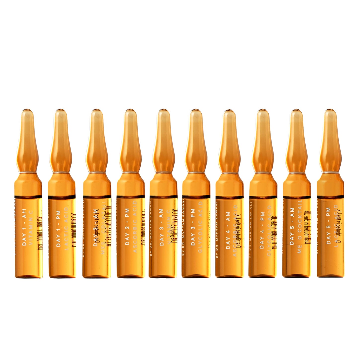 MZ SKIN Glow Boost Ampoules .06 fl oz x 10 | 5-Day Brightening Treatment with Vitamin C, Glycolic & Lactic Acid | Enhances Radiance for Dull, Uneven Skin