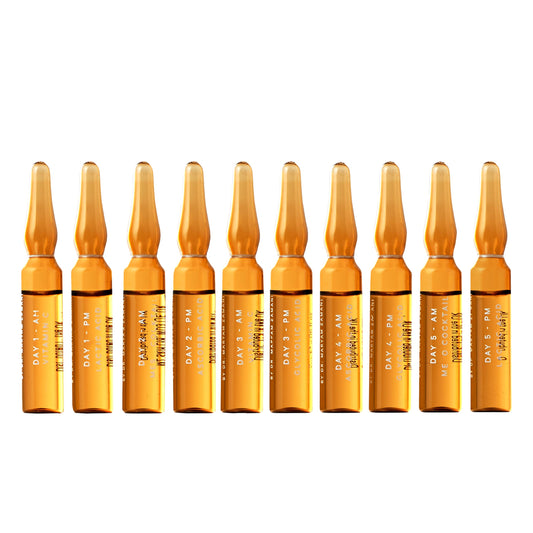 MZ SKIN Glow Boost Ampoules .06 fl oz x 10 | 5-Day Brightening Treatment with Vitamin C, Glycolic & Lactic Acid | Enhances Radiance for Dull, Uneven Skin