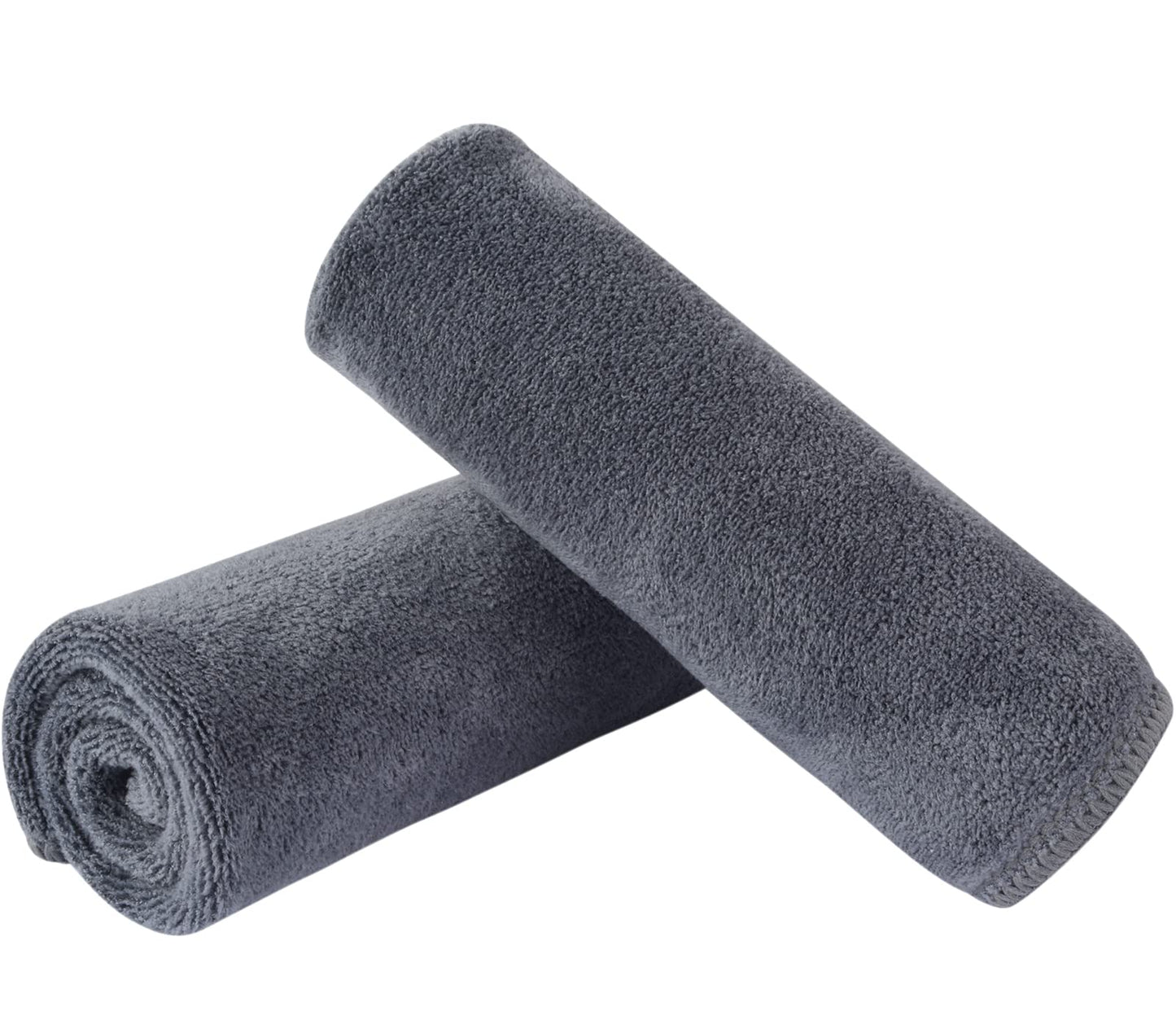 SINLAND Microfiber Facial Cloths Fast Drying Washcloth 12inch x 12inch Grey 10 pack
