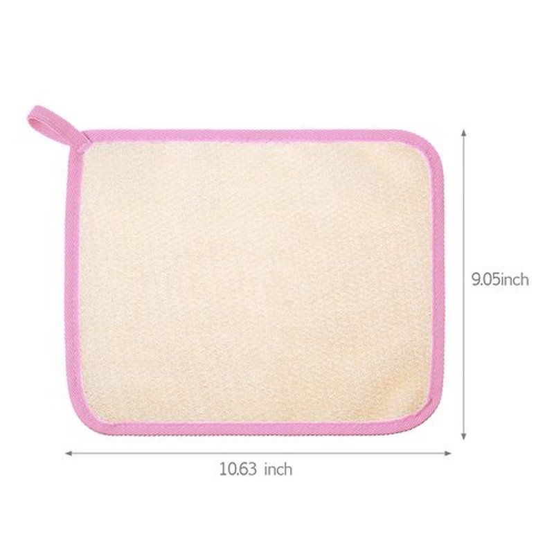 Tatuo 5 Pcs Exfoliating Face and Body Wash Cloths Towel Weave Bath Cloth Exfoliating Scrub Cloth Massage Bath Cloth for Women and Men, 10.63 x 9.05 Inch (Green, Orange, Pink, Purple, Red Edge)