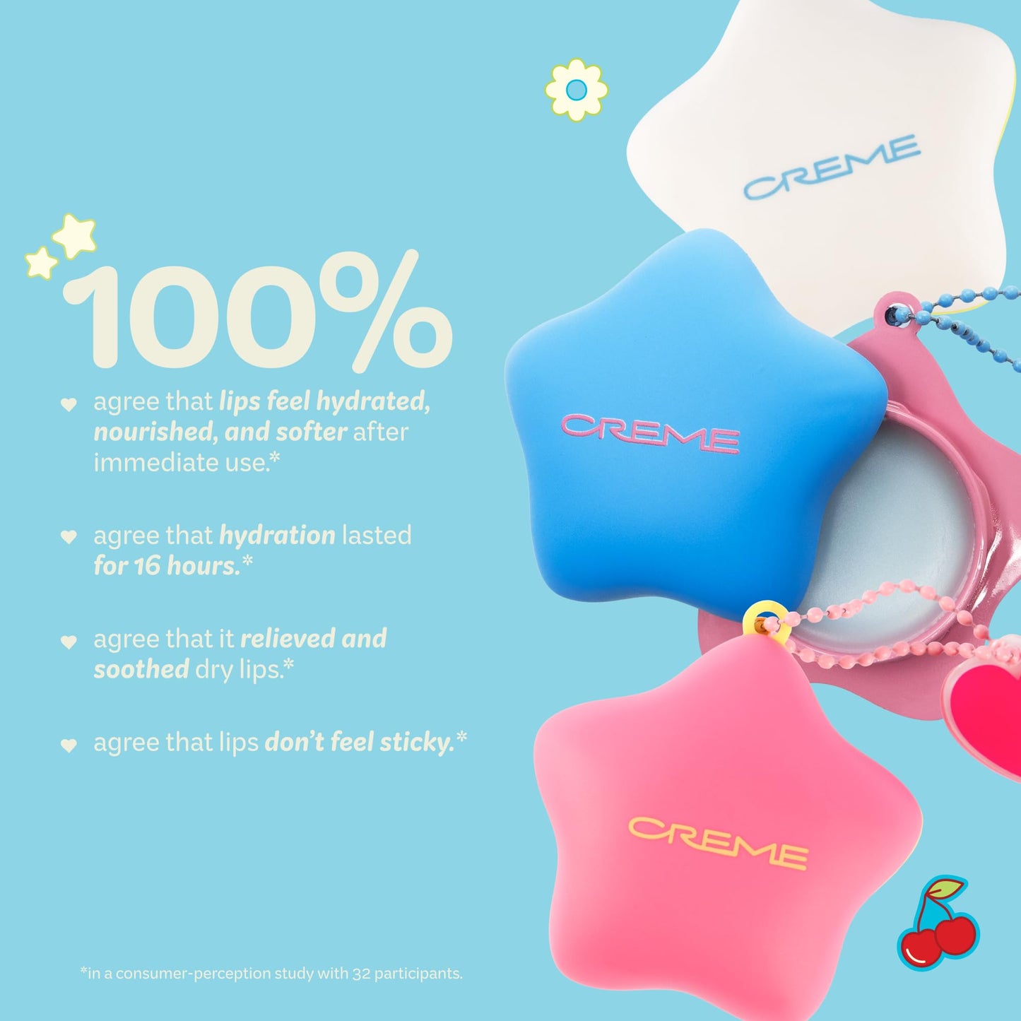 The Crème Shop Plush Pout Lip Butter Lip Balm Key Chain Charm | Korean Formula with Peptides and Squalane to Instantly Hydrate, Nourish, Moisturize, and Soften Dry Lips- Vanilla