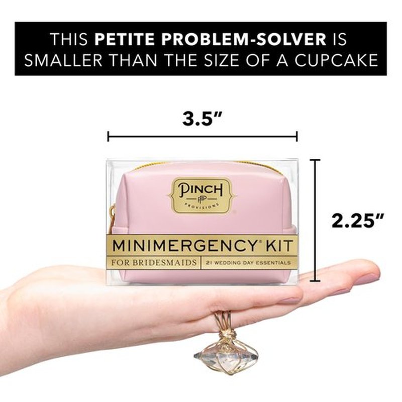 Pinch Provisions Minimergency Kit for Bridesmaids, Includes 21 Emergency Wedding Day Must-Have Essentials, Perfect Bridal Shower and Bridesmaids Proposal Gift, Pink Patent Leather