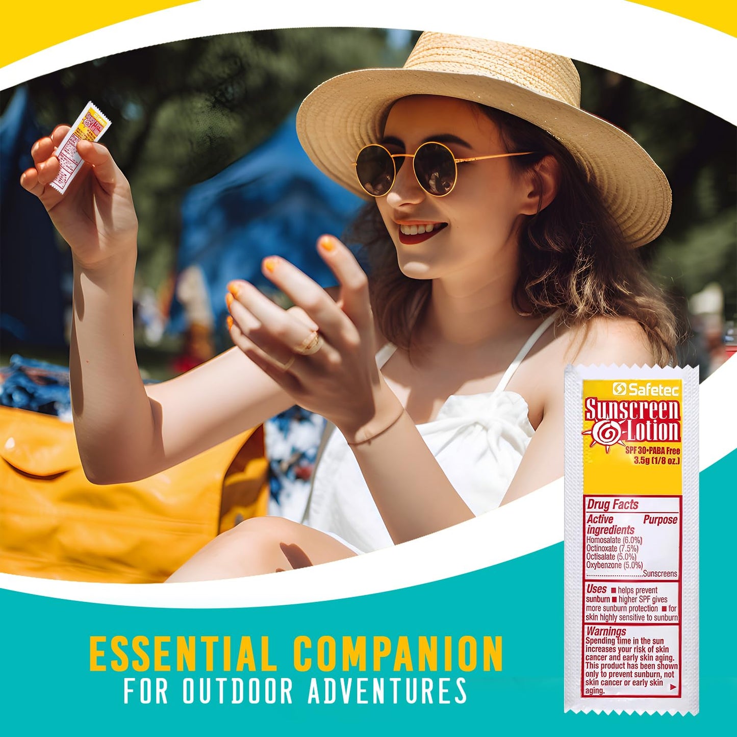 Sunscreen Lotion, SPF30 Protection and PABA Free, Mini Sunscreen Bulk, Individual Sunscreen Packets (Pack of 100) – Travel Size Sun Screen for Outdoors, Bundled with reclosable Homesphere bag (100)