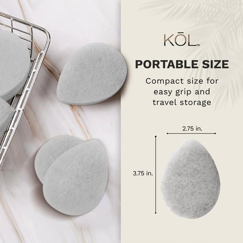 KOL Face Scrubber, Unscented Essential Oil Infused Exfoliating Facial Cleansing Pads, Disposable Exfoliator Face Sponge for Daily Face Cleaning and Makeup Removal, 6 Count