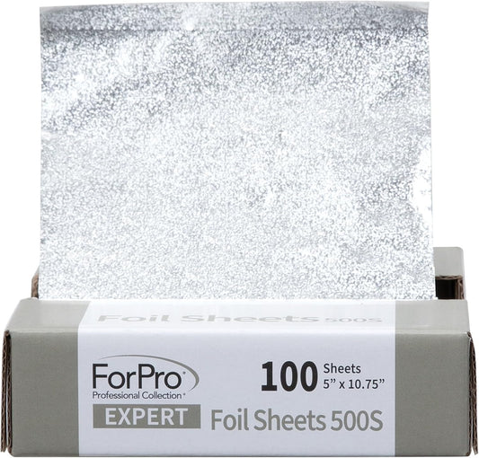 ForPro Expert Embossed Aluminum Foil Sheets 500S, Pop-Up Foil Dispenser, Hair & Food Safe, 5' W x 10.75' L, Pack of 2 (500-Count)