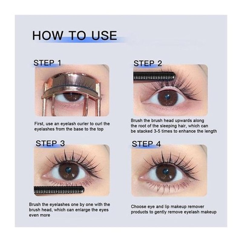 Chromamascara Mascara - Chromamascara, Chromamascara Waterproof, Chromamascara Beautiful, Washable Metal Rod Mascara, 3D Curling Eyelash Iron Extensions Mascara, Waterproof, Long Lasting (Brown*4, 1)