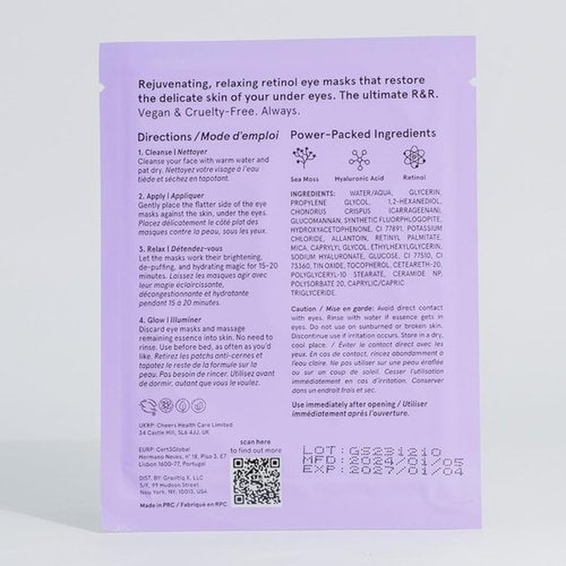 grace & stella Under Eye Patches for Puffy Eyes and Dark Circles (Retinol, 48 Pairs) Restoring Gel Under Eye Masks with Hyaluronic Acid - Vegan Cruelty-Free Skincare Birthday Gifts for Women