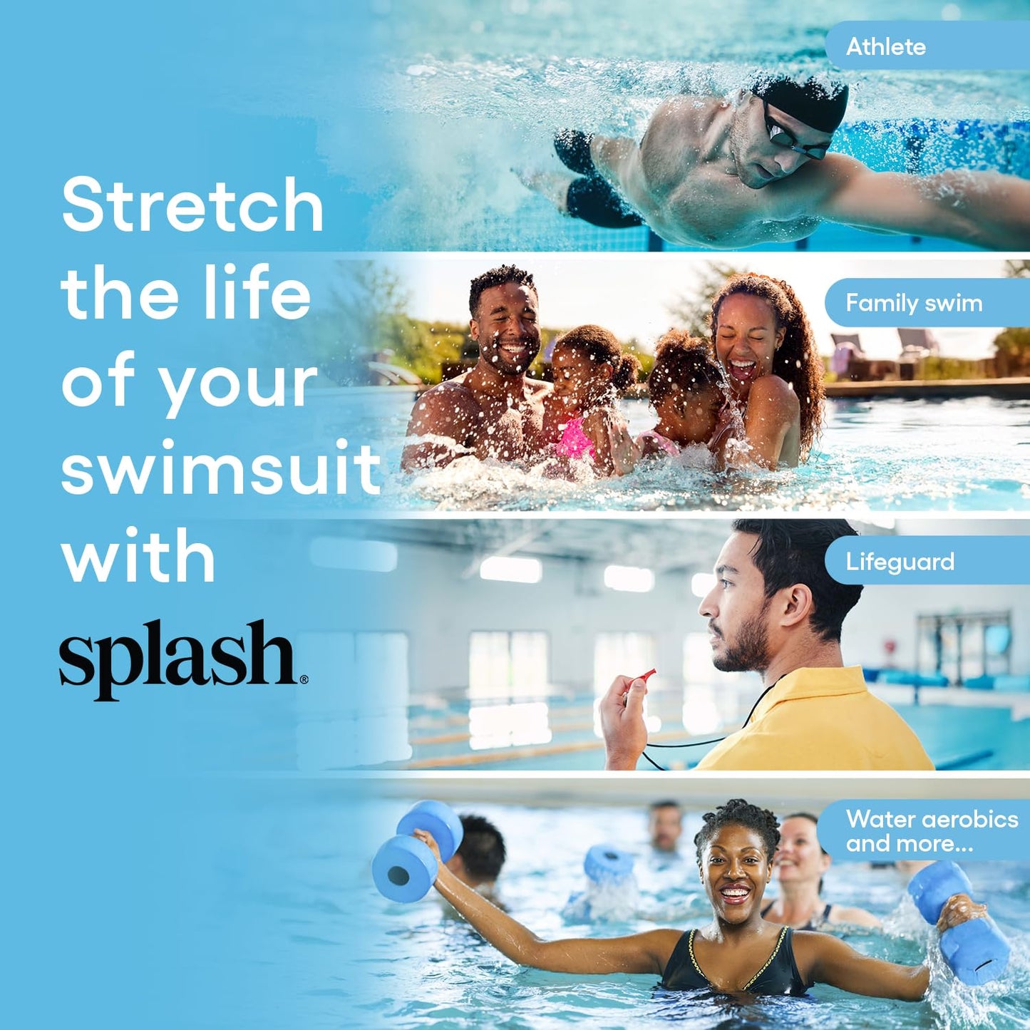 Splash Natural Laundry Detergent for Swimwear, Chlorine Neutralizer Swimsuit Wash, Hypoallergenic Liquid Laundry Detergent, Nontoxic & Color Safe Formula, High Efficiency (HE) Safe, 9.5 oz, 1-Pack