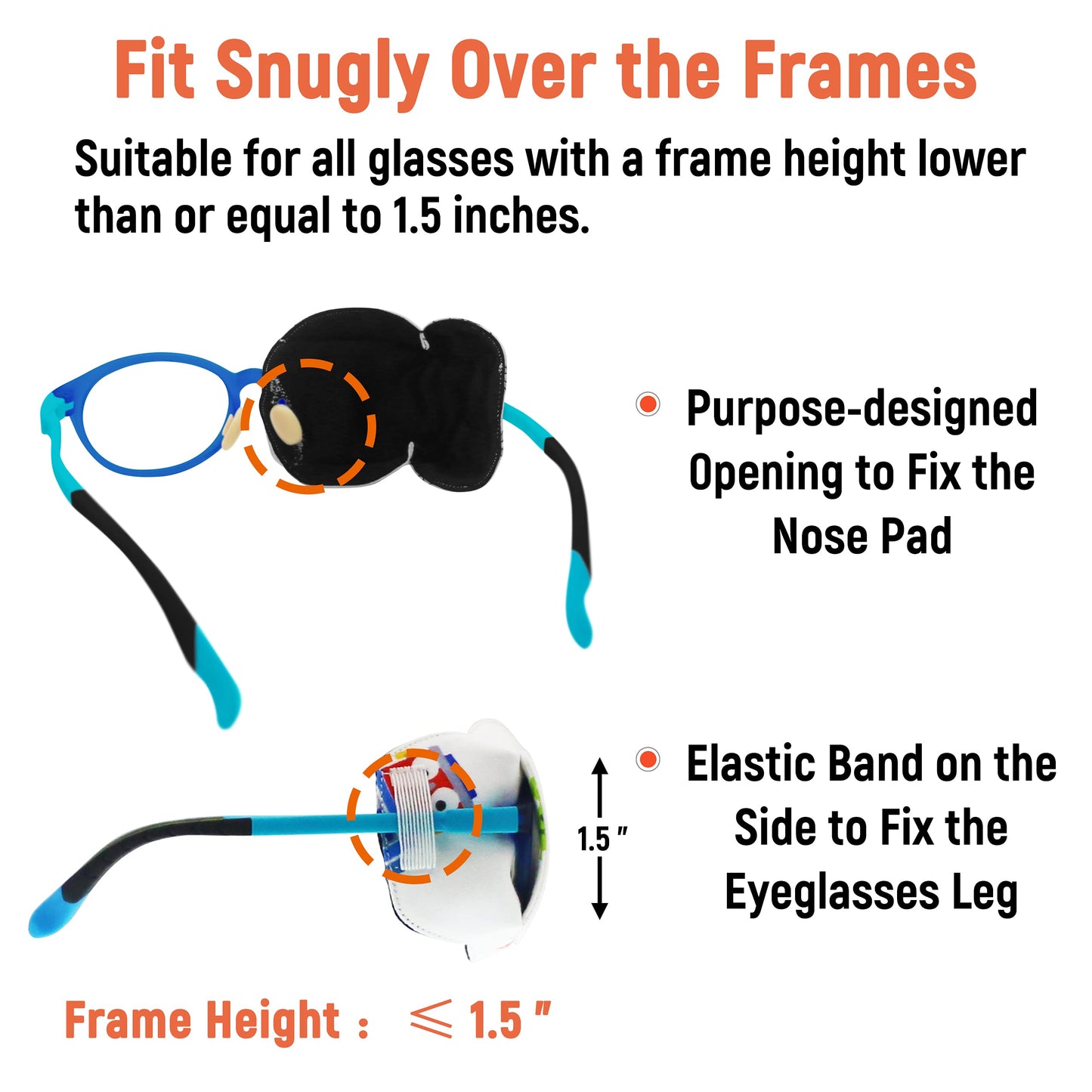 Astropic 3D Cotton & Silk Eye Patch for Kids | Boys Eye Patch for Glasses | Medical Eyepatch for Children with Lazy Eye (Blue Robot, Right Eye)