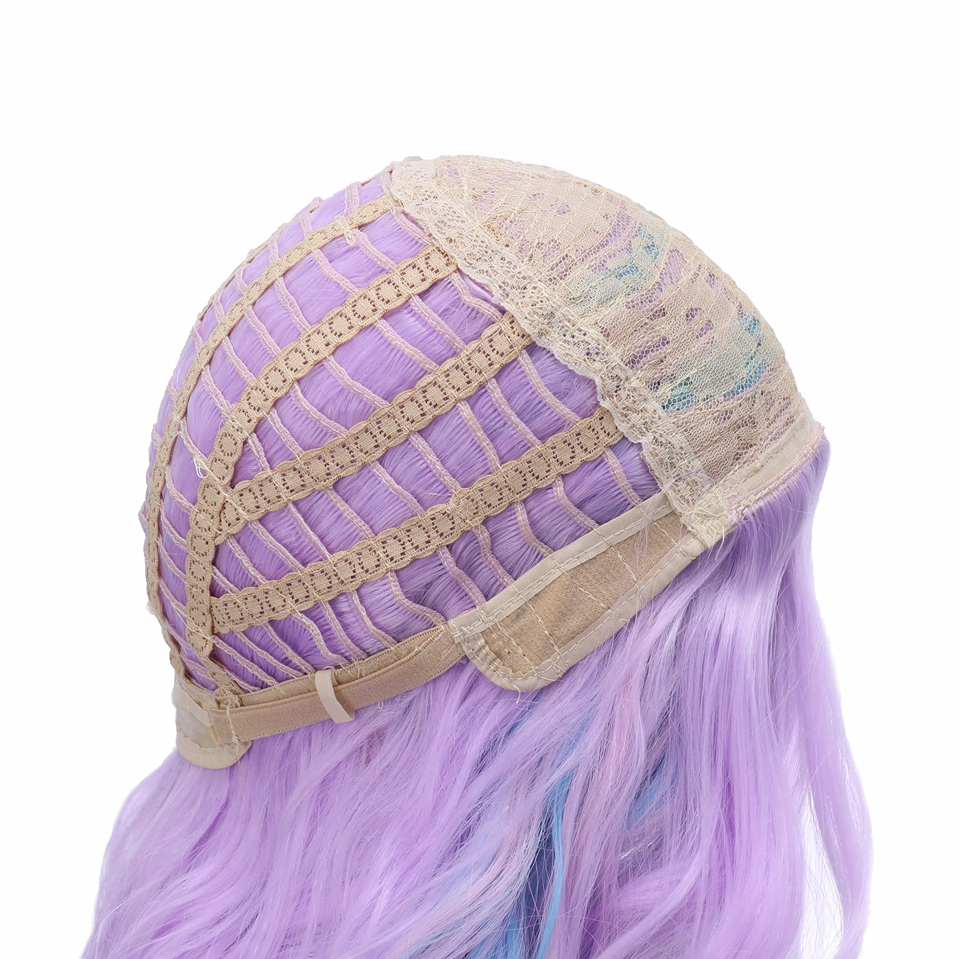 DUDUWIG Colorful Wig for Girls 20 Inch Long Multi Color Fluffy Cosplay Wig Halloween Costume Pink Purple Blue Wig for Women and Girls (Adult/Child)