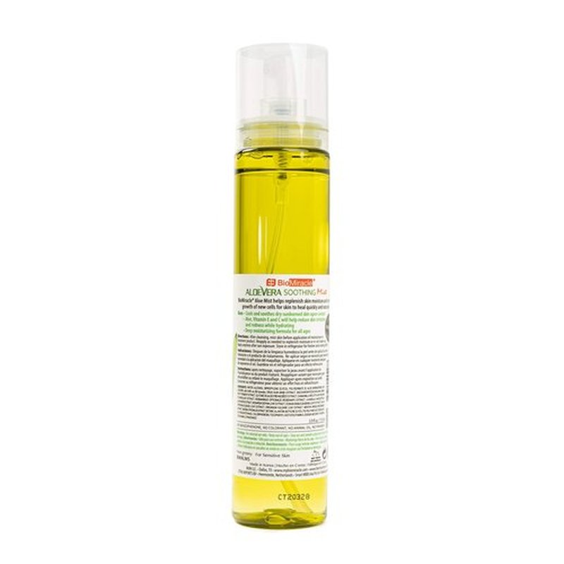 BioMiracle Aloe Vera Soothing Mist with 9 Natural Plant Extracts for Deep Hyration - 1 Spray Bottle, 3.9 FL Oz
