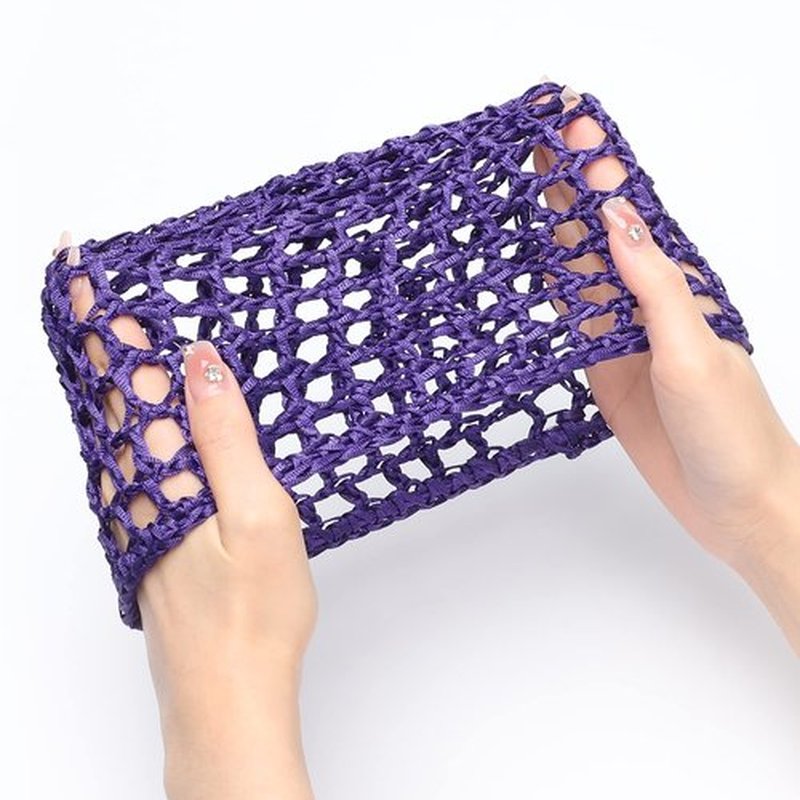 Etercycle 3 Pieces Mesh Crochet Hair Net Snoods for Women, Soft Rayon Knit Crochet Hairnet Hair Cover Accessory for Sleeping (Black, Purple, Blue)