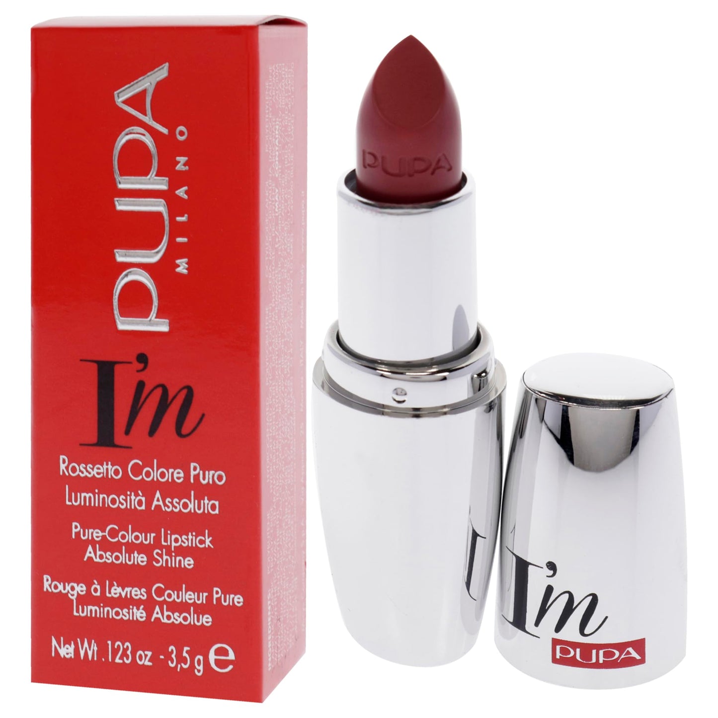 Pupa I Am Pure-Colour Lipstick - 215 Vintage Apricot Milano for Women - 0.123 oz Lipstick
