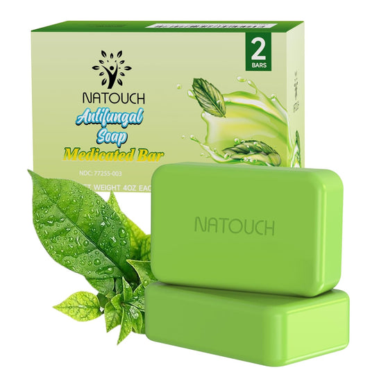 Antifungal Medicated Soap Bar - Tea Tree Oil Body Wash for Athletes Foot, Jock Itch & Ringworm | 2-Pack