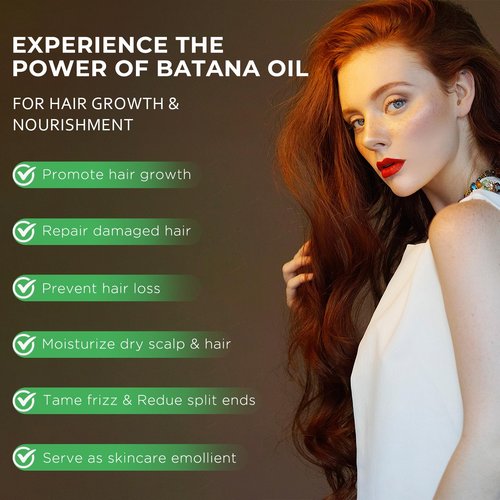 Mysense Raw Batana Oil, 100% Pure Unrefined and Organic Growth Oil from Honduras, Scalp Care for Women & Men, Prevent Hair Loss, Promote Hair Thickness