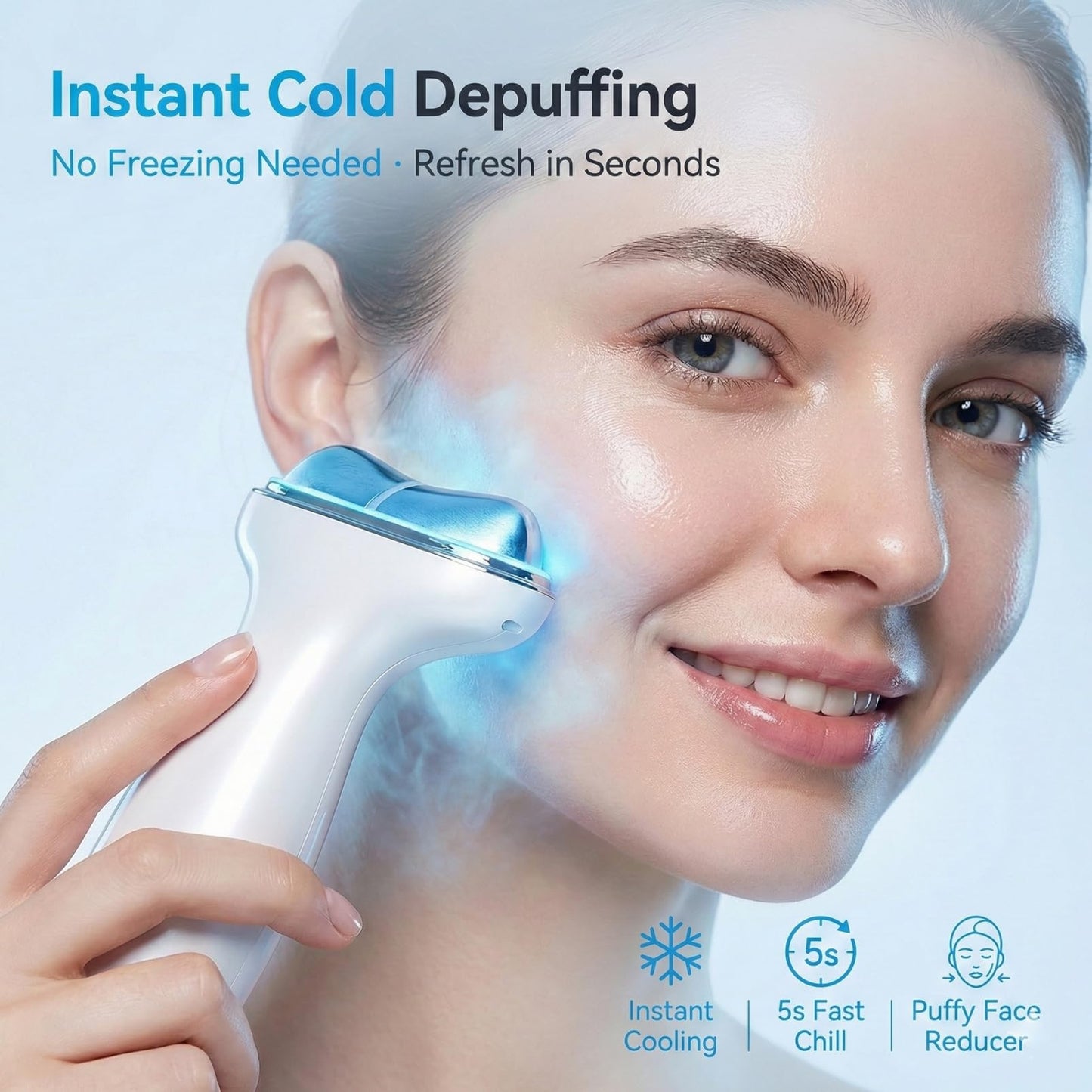 Cold Heat Facial Massager for Face & Neck, Wireless Face Massager Tool with Gua Sha, Face Sculpting Tool to Reduce Puffiness, Tighten Jowls, Lift & Glow, Gentle Daily Skincare Device