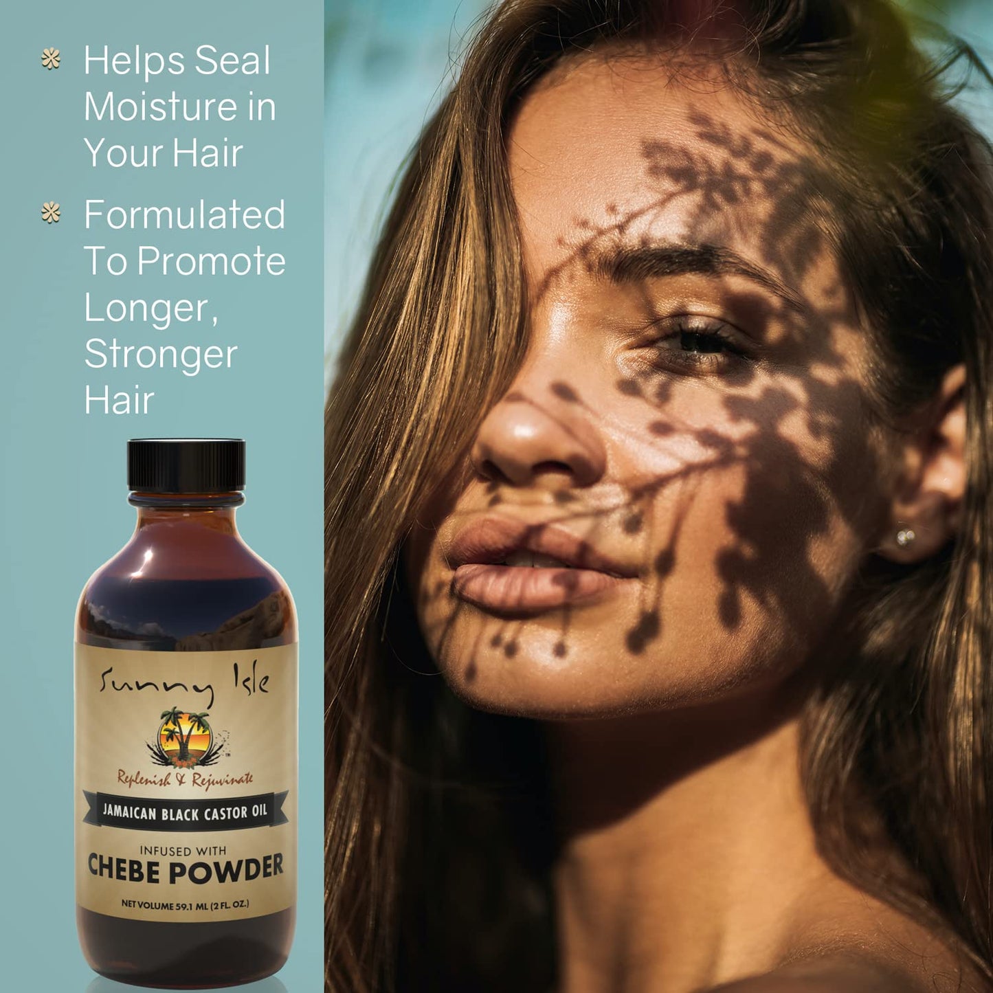 Sunny Isle Jamaican Black Castor Oil With Chebe Powder - For Hair Growth & Moisture - 4 oz