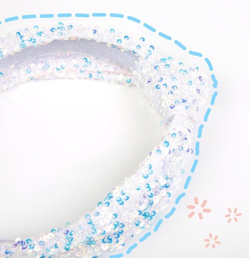 Headband for Girls Fancy Sequin Knotted Girls Headband, Cute Hair Accessories for Girls Birthday Girl Headband, White Head Bands for Girls Hair Kids Stocking Stuffers