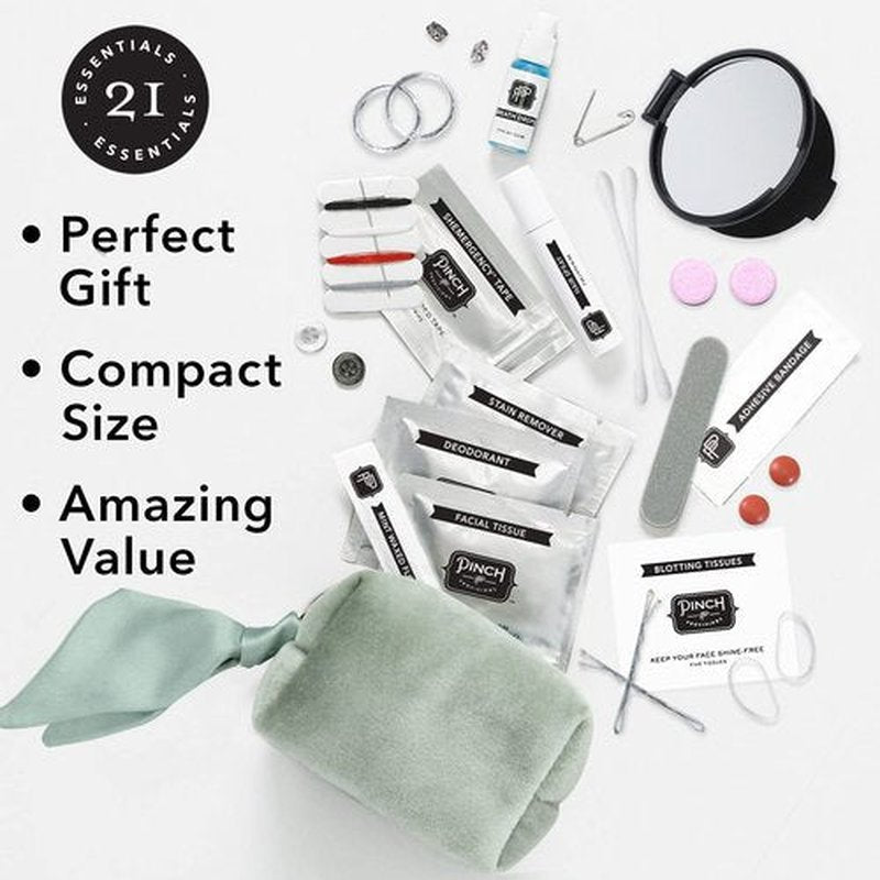 Pinch Provisions Velvet Sage Minimergency Kit for Bridesmaids, Includes 21 Emergency Wedding Day Must-Have Essentials, Perfect Bridal Shower and Bridesmaids Proposal Gift