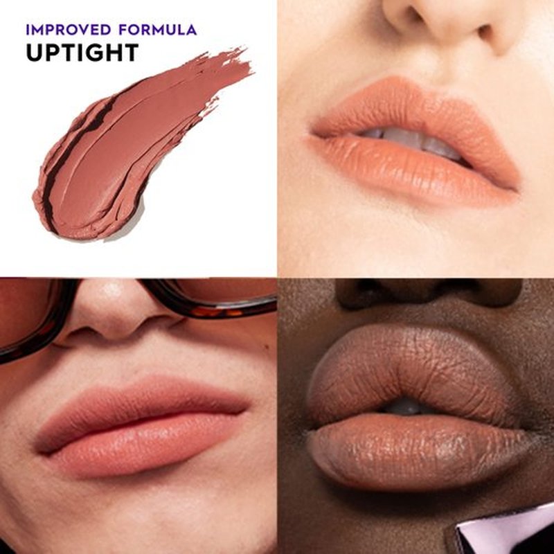 URBAN DECAY Vice Hydrating Lipstick (Uptight - Medium Warm Nude - Matte Finish), Creamy Formula, Moisturizing Lip Color with Aloe Vera & Avocado Oil, Vegan, Cruelty-free - 0.11 oz