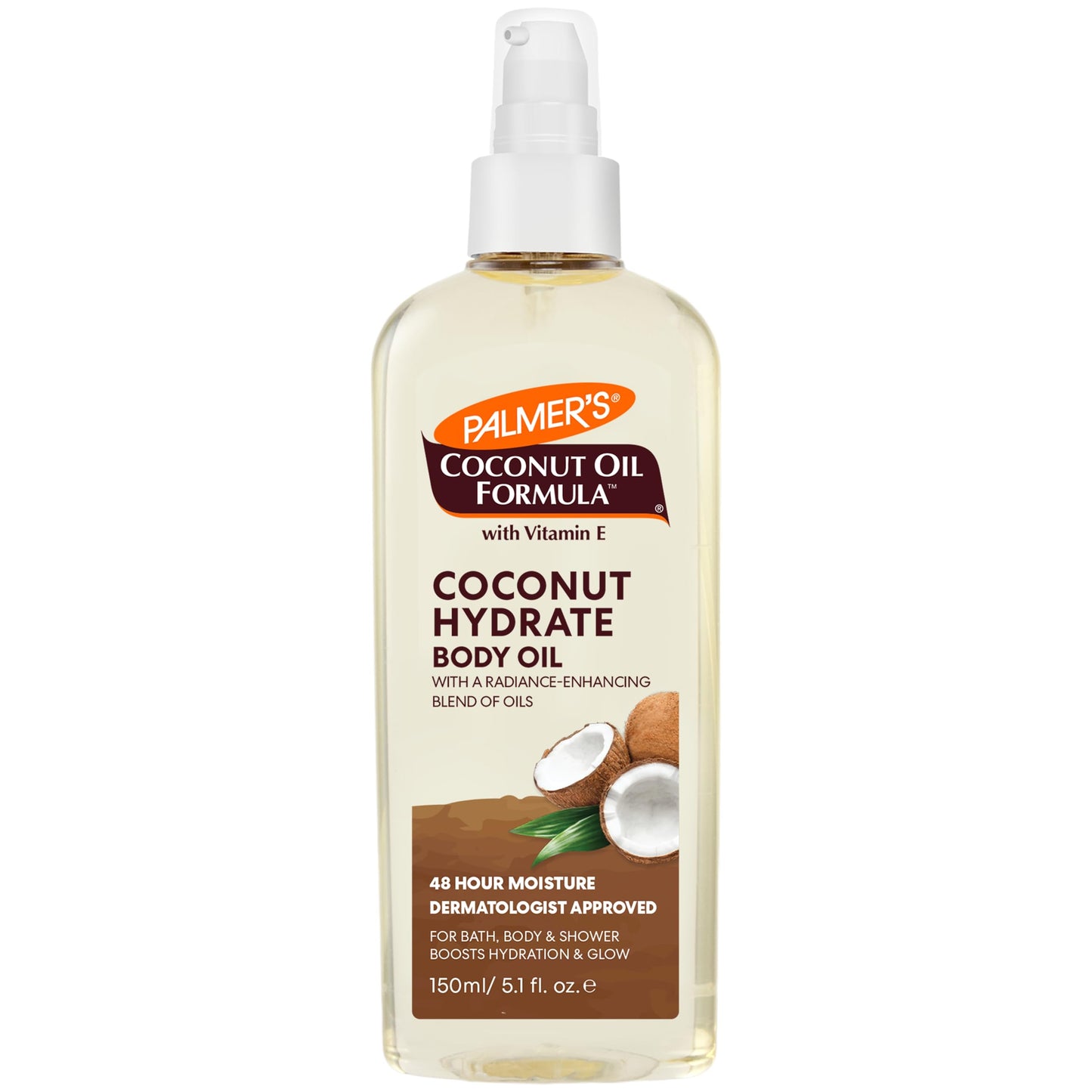 Palmer's Coconut Oil Formula Body Oil, Body Moisturizer with Green Coffee Extract, Bath_Oil for Dry Skin, 5.1 Ounces (Spray Cap) (Pack of 6)