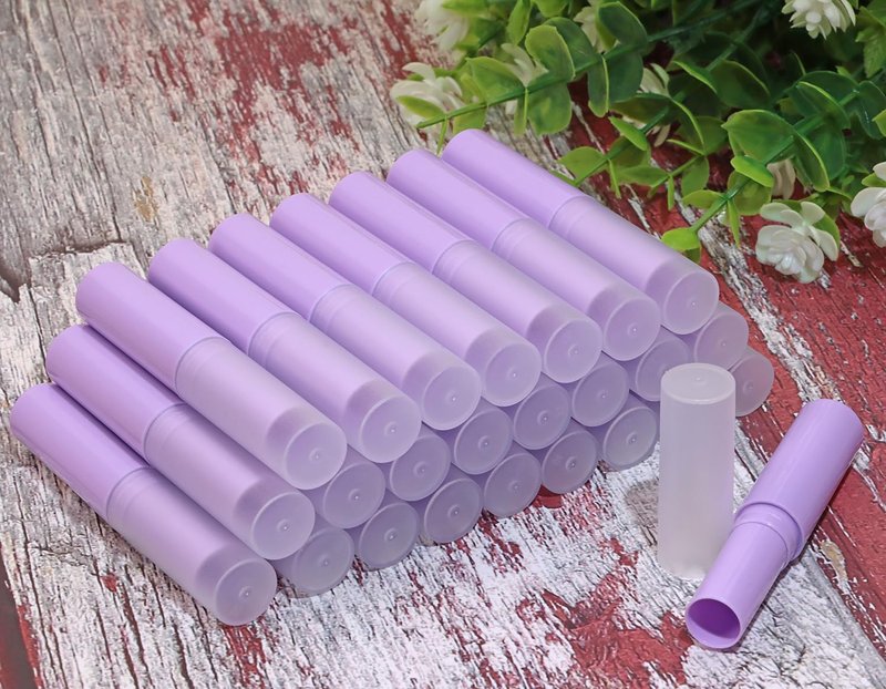 Mini Skater Empty Flavored Lip Balm Tubes - 25 Count | DIY Moisturizing Containers for Women (Purple)