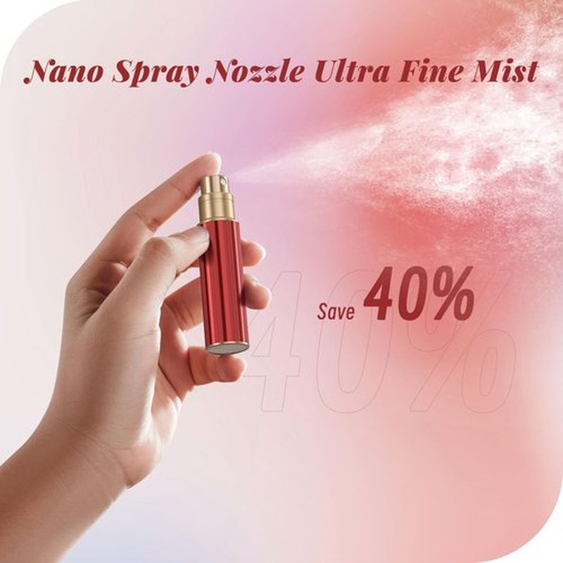 YIERSO 5ml Perfume Travel Refillable Bottle,Bottom-Filling Perfumes Atomizer,Mini Cologne Dispenser, Portable Fragrances Sprayer Pocket Size Perfume Container for Women Men Cruise Trip Gift 5ml (Red)