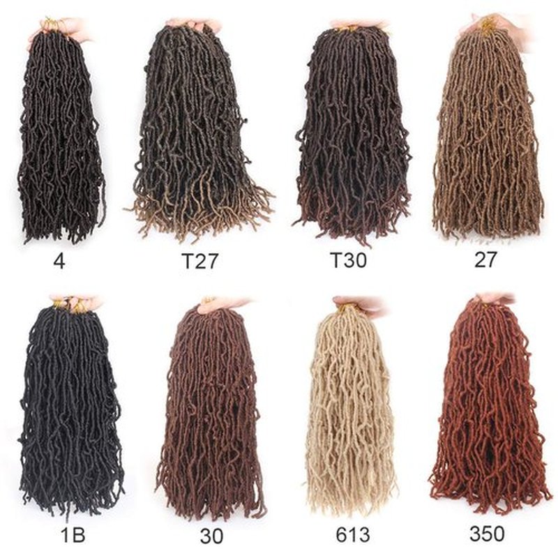 18 Inch 2 Packs New Faux Locs Crochet Hair Pre-looped Soft Locs Crochet Braids Hair for Butterfly Locs, Curly Wavy Goddess Locs Dreadlocs Synthetic Hair Extend Braiding Hair For Women (18Inch, 30#)
