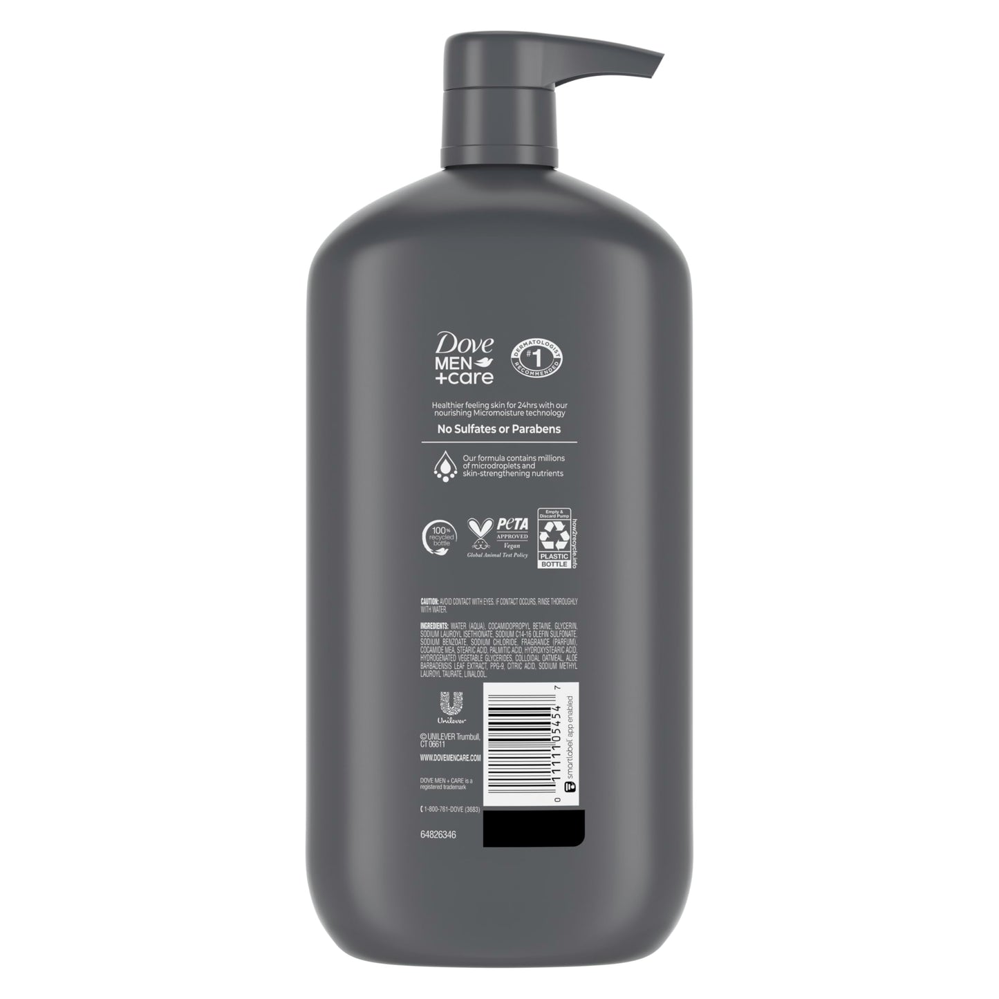 DOVE MEN + CARE Body & Face Wash Sensitive Skin For Hydrated, Smooth Skin - 30 oz