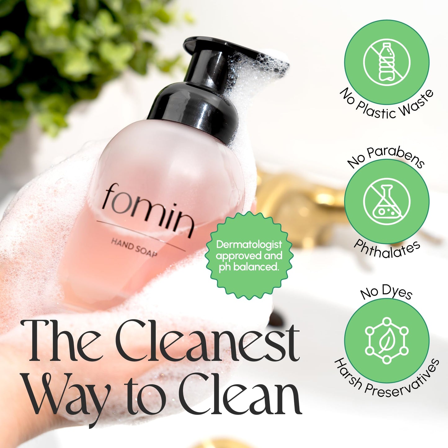 FOMIN Foaming Hand Soap Refills (16 Pack) - Skin Friendly Foam Soap Refill for Hand Wash - Makes 128 fl oz (16 x 8 fl oz)