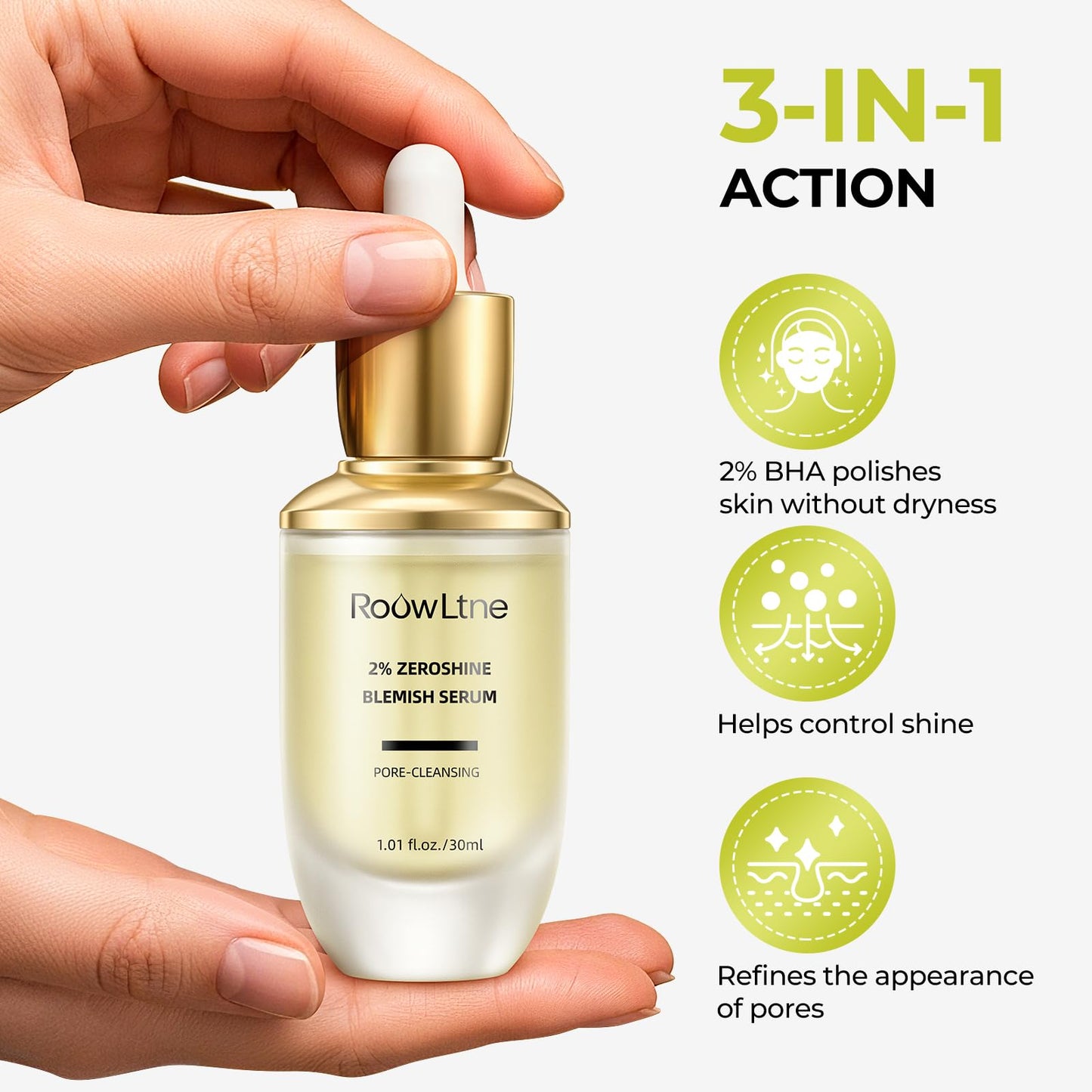 2% Salicylic Acid Serum for Face: Acne & Blackhead Remover, Pore Reducer for Oily & Acne Prone Skin, Gently Exfoliating Facial Serum with Witch Hazel, 1.01 Fl Oz.Drop