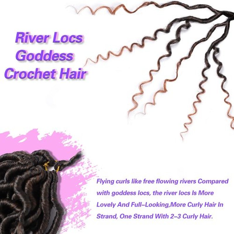 Goddess Locs Crochet Hair 12Inch 6Packs Curly Faux Locs Crochet Hair River Locs Goddess Wavy Crochet With Short Curly Hair Bohemian Hippie Locs Crochet Braids Synthetic Hair Extension For Black Women