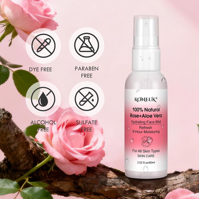 KONEUK Refreshing Face Mist Kit | Hydrating & Soothing Facial Spray for Glowing Skin | Travel Size 2.02 fl oz - 6 Pack