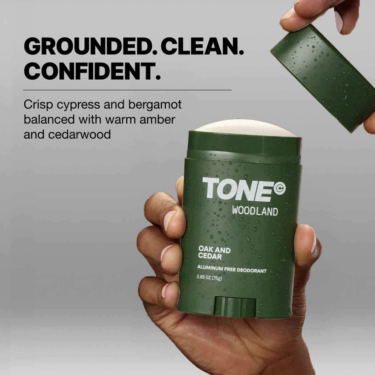 TONE Aluminum Free Deodorant for Men & Women, Woodland, Paraben Free Formula with up to 48-Hour Odor Protection, Dermatologist-Tested, 2.65 oz (4 Pack)