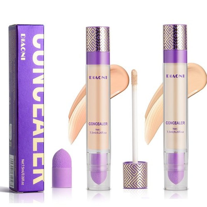 Diaoni Coverage Concealer, Diaoni Korean Concealer, Diaoni Liquid Concealer, Korean Conceals Stick Foundation, Lightweight, Long-Lasting, Waterproof, Natural Full Coverage (01+02, small)