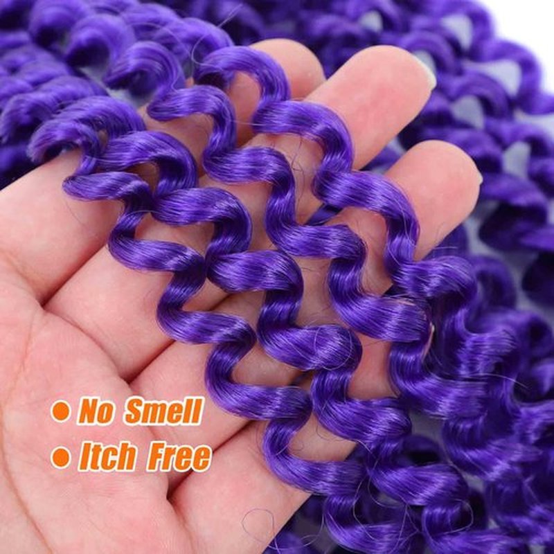 Purple Passion Twist Hair 24 Inch 1Pack Water Wave Crochet Hair for Passion Twists Long Bohemian Braiding Protective Style Hair Extensions (24 Inch, 1 Pack, Purple#)