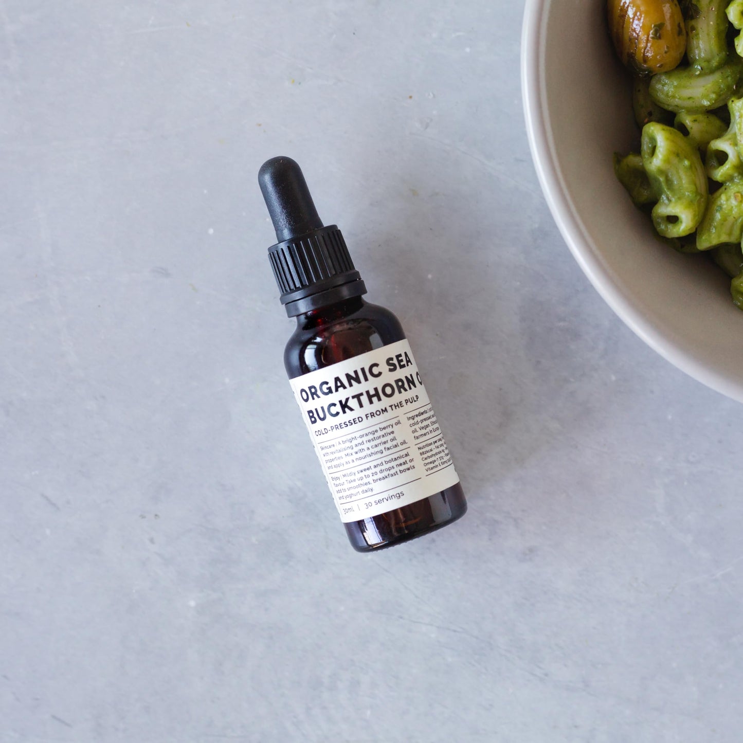 Erbology 100% Organic Sea Buckthorn Oil 1 fl oz - Cold-Pressed 50:1 - Rich in Omega-7 and Beta-carotene - Straight from Farm - Non-GMO - No Additives or Preservatives - Recyclable Glass Bottle