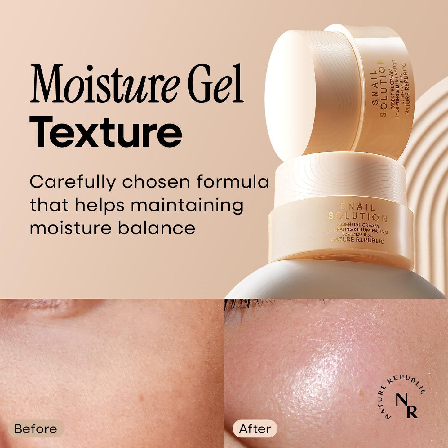 Nature Republic Snail Mucin Cream – Hydrating Korean Moisturizer for Repair & Glow, K-Beauty Skincare, Anti-Aging Facial Cream, 52mL / 1.75 Fl.Oz