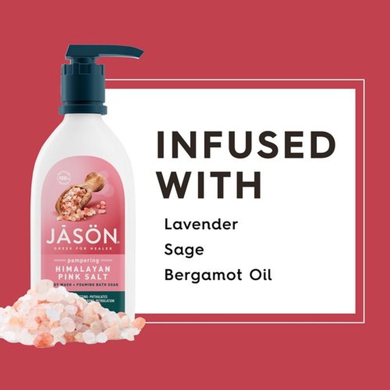 JASON Himalayan Pink Salt Pampering Body Wash, For a Gentle Feeling Clean, 30 Fluid Ounces