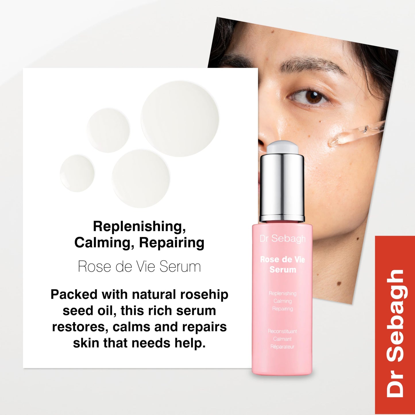 Dr Sebagh Rose de Vie Serum - 1 fl oz - Award-Winning Nourishing Anti-Aging Formula - Use with Dry, Mature, or Sensitive Skin - Designed to Soothe Redness & Irritation - Regenerating & Invigorating